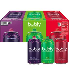 Bubly Sparkling Water Variety Pack, 12 fl. oz., 24 pk.