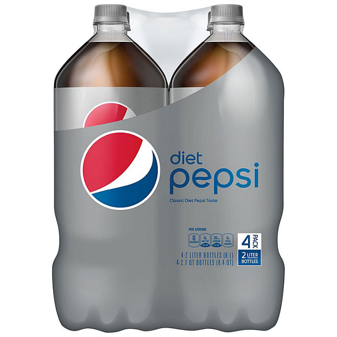 Diet Pepsi 2L bottles, 4 pk.