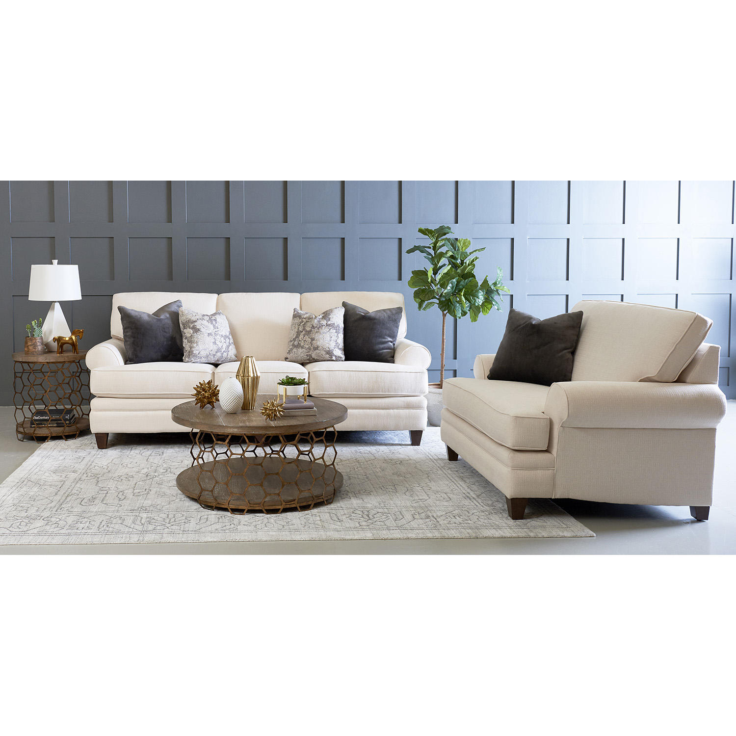 Klaussner Frankie 2 Piece Sofa and Accent Chair Living Room Set