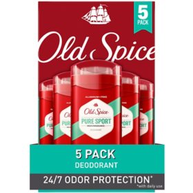Old Spice High Endurance Deodorant, 48 Hour Protection, Pure Sport, 2.4 oz., 5 pk.
