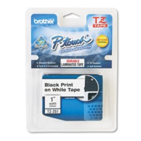 Brother P-Touch - TZe251 Label Tape, 1", Black on White