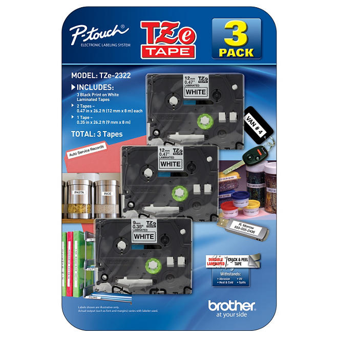 Brother P-Touch - Label Tape Assorted Pack - (2) TZe231 & (1) TZe221