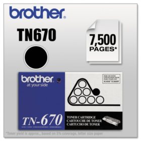 Brother TN670 High-Yield Toner Cartridge, Black (7,500 Yield)