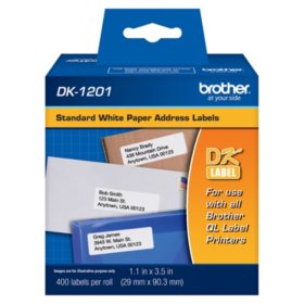Brother DK1201 Labels, Address, White - 400 Labels