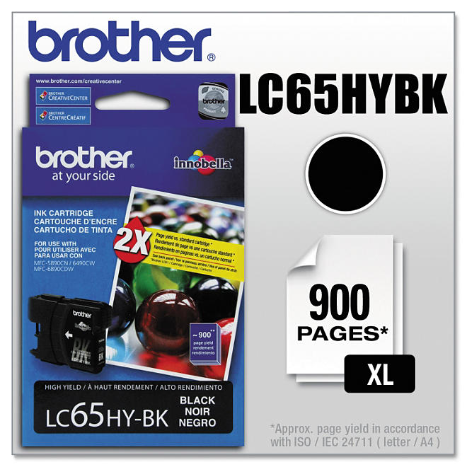 Brother LC65HY Innobella High Yield Ink Cartridge, Select Color (900 Page Yield)