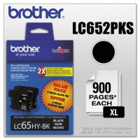 Brother LC652PKS (LC-65) Innobella High-Yield Ink, Black (900 Page Yield, 2 pk.)