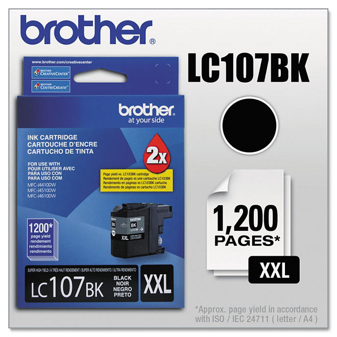Brother LC107 Innobella Super High-Yield Ink Cartridge, Black (1200 Page Yield)