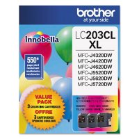 Brother LC2033PKS High-Yield Ink, Cyan/Magenta/Yellow (550 Page Yield)