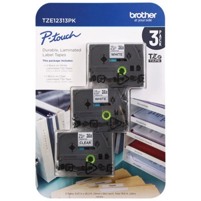 Brother P-Touch TZe12313PK Laminated Tape for Brother Label Makers- 3 - Sam's Club
