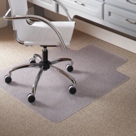 ES Robbins Task Series Chair Mat with AnchorBar for Carpet up to 0.25", 36 x 48, Clear