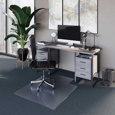 ES Robbins Sit or Stand Mat for Carpet or Hard Floors 45 x 53 Clear/Black