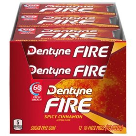 Dentyne Fire Spicy Cinnamon Sugar Free Gum (12 pk.)