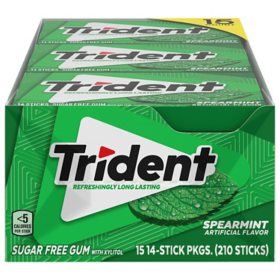Trident Spearmint Sugar Free Gum, 14 pcs., 15 pk.