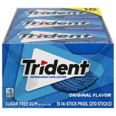 Trident Original Flavor Sugar Free Gum 14 Pc Pk 15 Pk Sam S Club