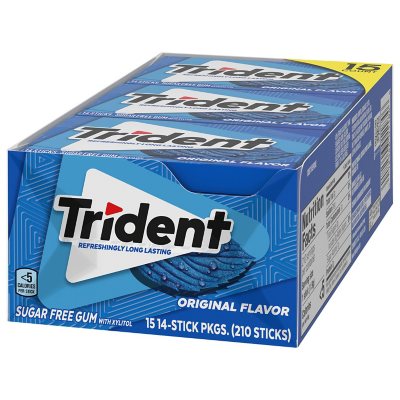 Trident Original Flavor Sugar Free Gum (14 pieces, 15 pk.) - Sam's