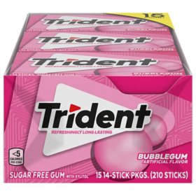 Trident Bubblegum Sugar Free Gum (14 pieces, 15 pk.)