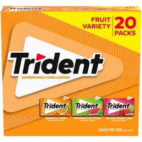 Trident Fruit Variety Pack, Sugar Free Gum, 14 pcs., 20 pk.