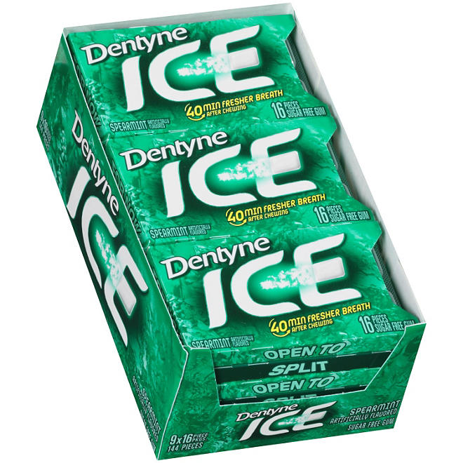 Dentyne Ice Spearmint Sugar Free Gum 16 pc., 9 pk.