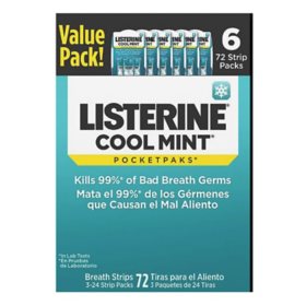 Listerine Cool Mint PocketPaks, 72-Strip Pack, 6 pk.