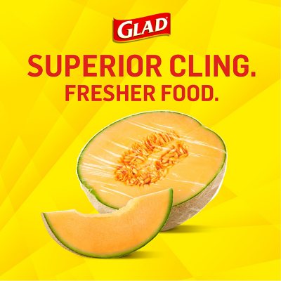 Glad Cling Wrap Clear Plastic Wrap, 200 Sq Ft (Pack of 3)