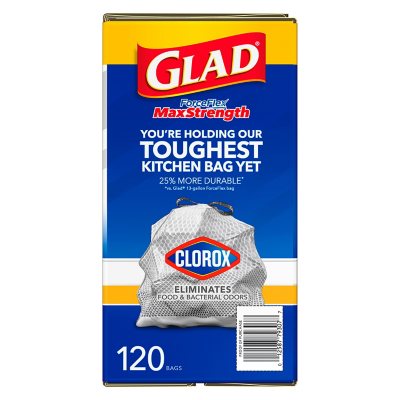 Glad ForceFlex MaxStrength 13 Gal. Lemon Fresh Bleach Scent Grey Kitchen  Drawstring Trash Bags with Clorox (45-Count) 0125877930 - The Home Depot