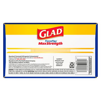 Glad Tall Kitchen Drawstring Grey Trash Bags – ForceFlex Plus With Clorox,  Lemon Fresh Bleach Scent (13 gal., 120 ct. 