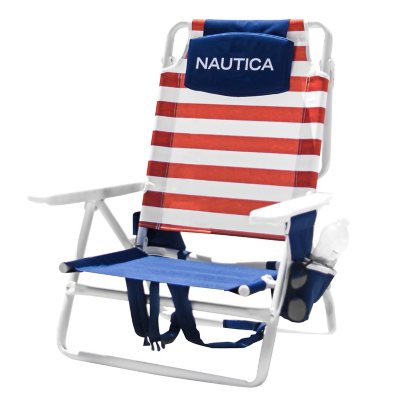 Nautica Adjustable Beach Chair Set with Insulated Coolers, 2Pack Sam
