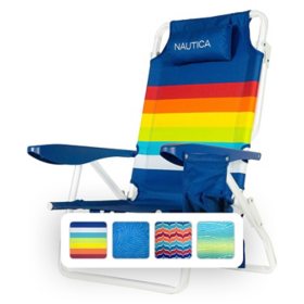 Nautica Beach Chair with Cooler 2 Pack, Choose Color