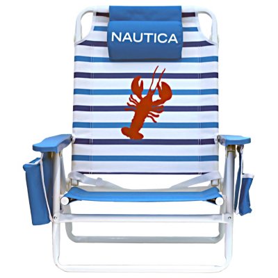 Nautica Beach Chair 2 Pk. Lobster Stripe Sam s Club