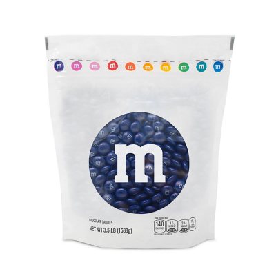 M&M'S Milk Chocolate Dark Blue Bulk Candy in Resealable Pack (3.5