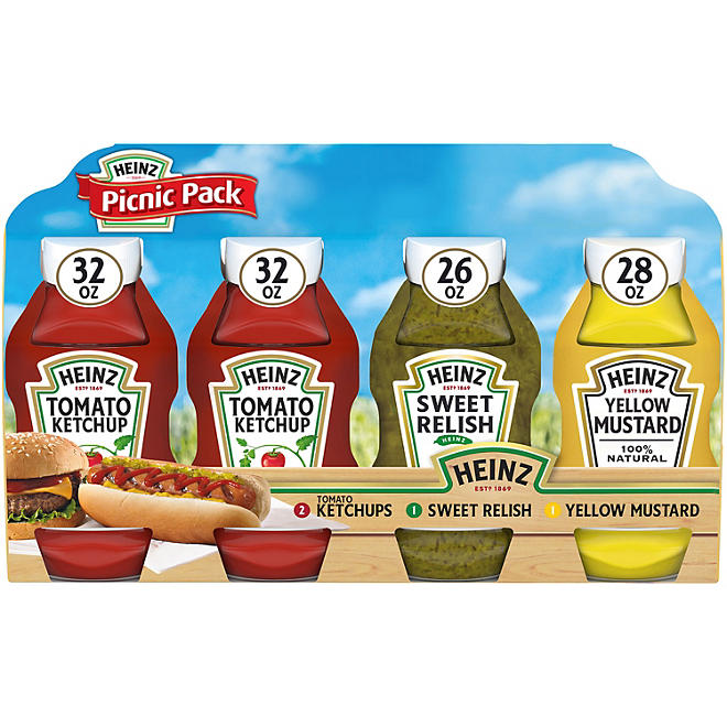 Heinz Ketchup, Sweet Relish and Yellow Mustard Picnic Pack (4 pk.)