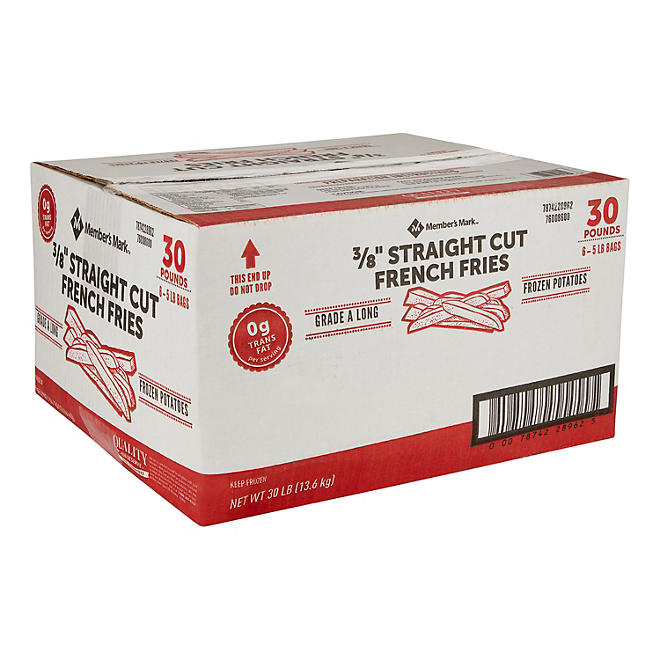 Member's Mark or Valley Select 3/8" Straight Cut French Fries, Frozen (30 lbs.)
