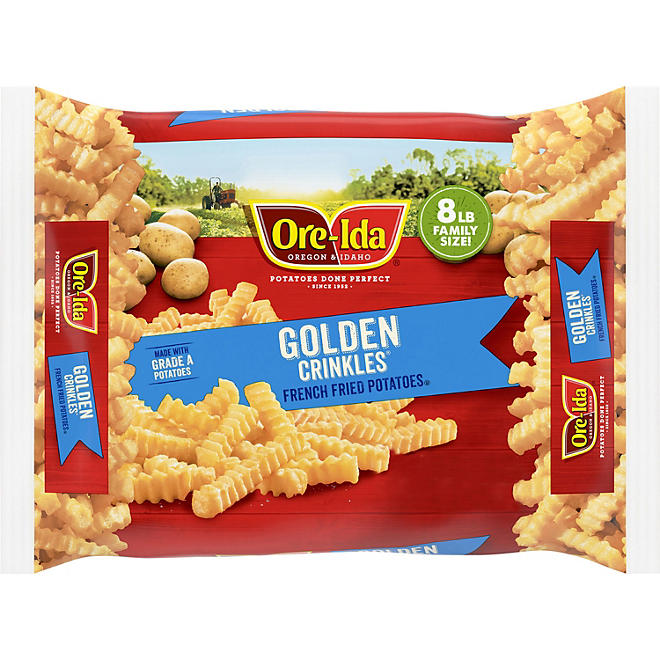 Ore-Ida Golden Crinkles French Fries, Frozen 8 lbs.