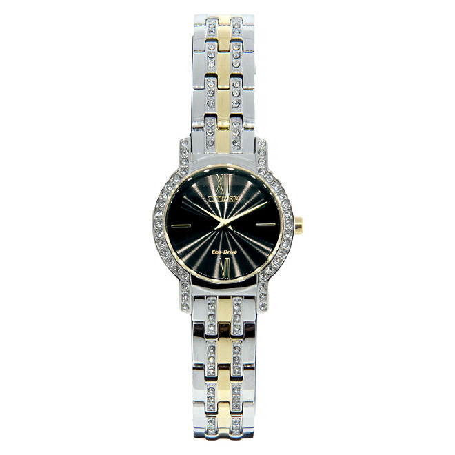 Citizen Eco-Drive Ladies' Two-Tone Stainless Steel Watch with Swarovski Crystals