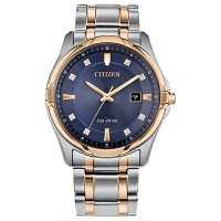 Citizen Eco-Drive Mens 40mm Corso Diamond Two-Tone Stainless Steel Watch