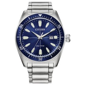 Citizen Stainless Steel Sport Casual Watch with Blue Dial, 43mm		