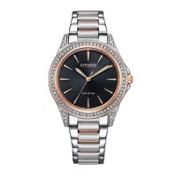 Citizen Eco-Drive Ladies 34mm Crystal Two-Tone Stainless Steel Watch