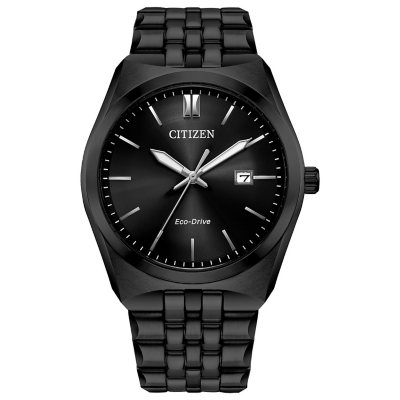 Citizen men's black dial stainless steel bracelet clearance watch