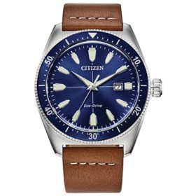 Citizen Eco-Drive Brycen Leather Watch, 43mm