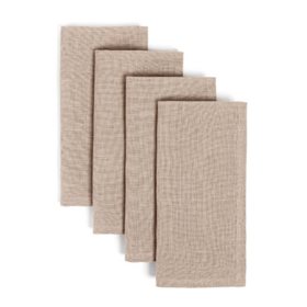 Over&back Set of 4 Linen Napkins, Choose Color