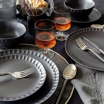 Over and Back 20 Piece Thumbprint Dinnerware Set Assorted Colors Sam s Club