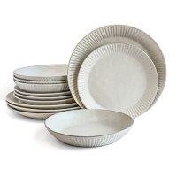 Over and Back 16-Piece Ribbed Dinnerware Set