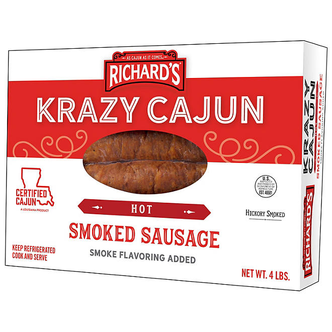 Richard's Hot Krazy Cajun Smoked Sausage (4 lb.)