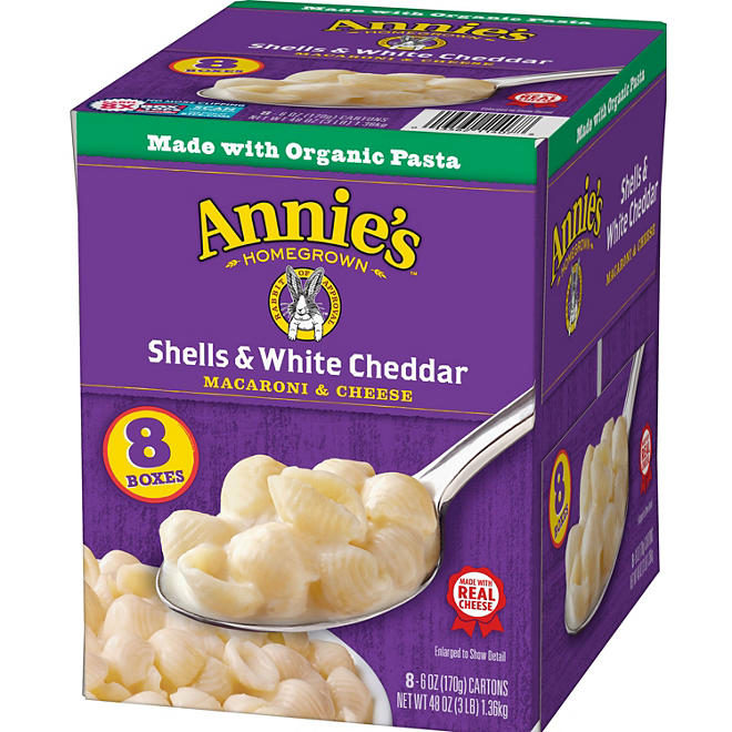 Annie's Organic Shells and White Cheddar Macaroni and Cheese (6 oz., 8pk.)