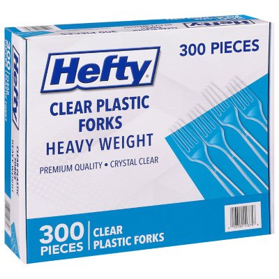 300 Count Daily Chef Clear Plastic Forks Heavyweight 
