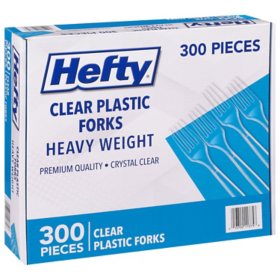 Hefty Clear Heavy Weight Plastic Forks 300 ct.