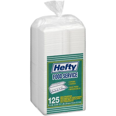 Hefty Supreme Foam Hinged Lid Container, 3-Compartment (125 ct.) - Sam's  Club