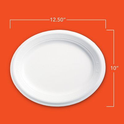 White Round Foam Plate Retail Pack