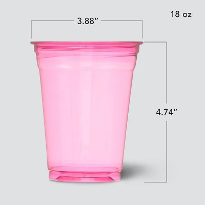 Hefty Party Perfect Translucent Plastic Cup, Spring Colors (18 oz