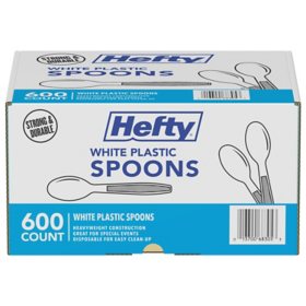  Hefty White Plastic Spoons, 600 ct.